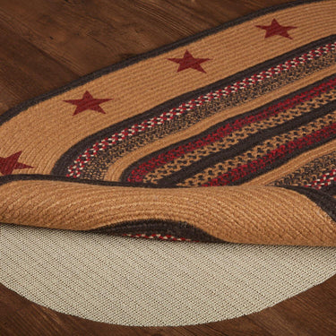 Landon Jute Braided Rug Oval Stencil Stars 27